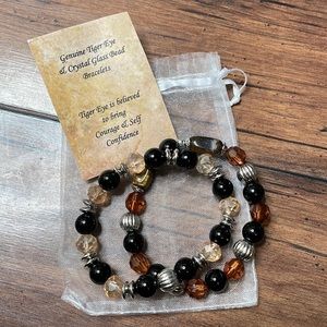 Bracelet stretchy beads‎ with genuine tiger eye